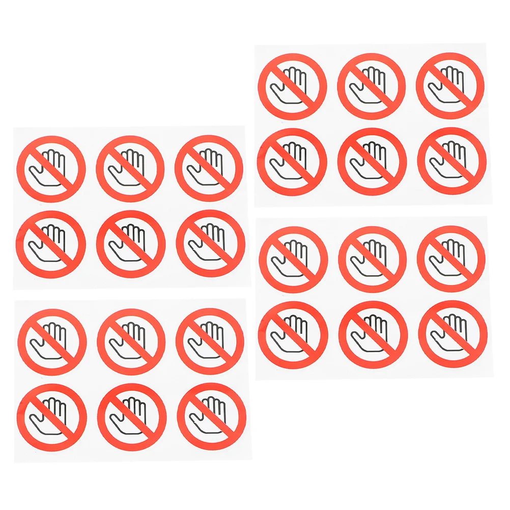 4 folhas não tocam adesivos de advertência sinais de segurança autoadesivos para usuarios de máquinas industriais oficinas acidente