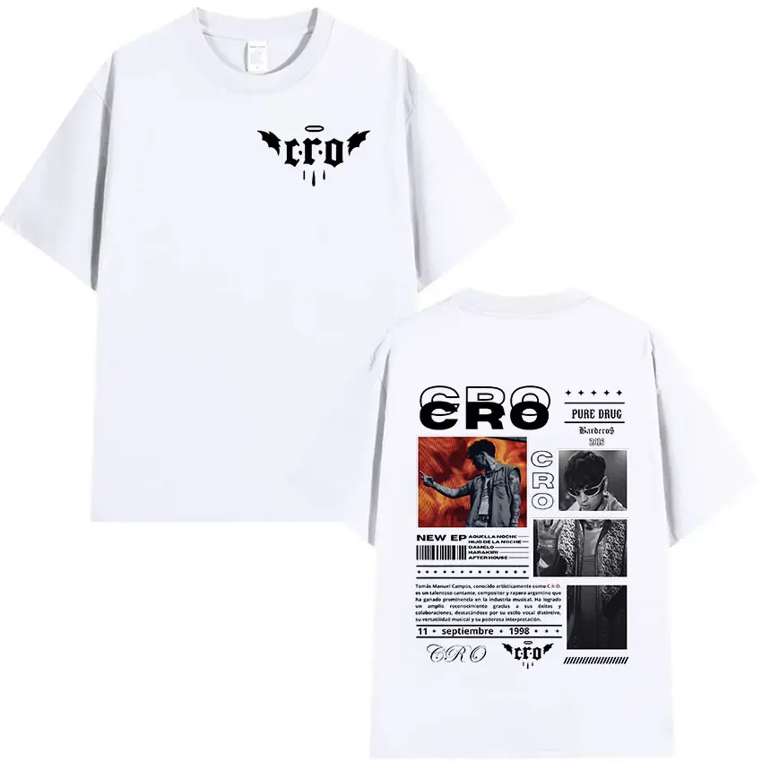 Rapper C.R.O New Era Trap Tour 2025 T Shirts Men Women Hip Hop Fashion Harajuku T-shirt Vintage Oversized Cotton Tees Streetwear