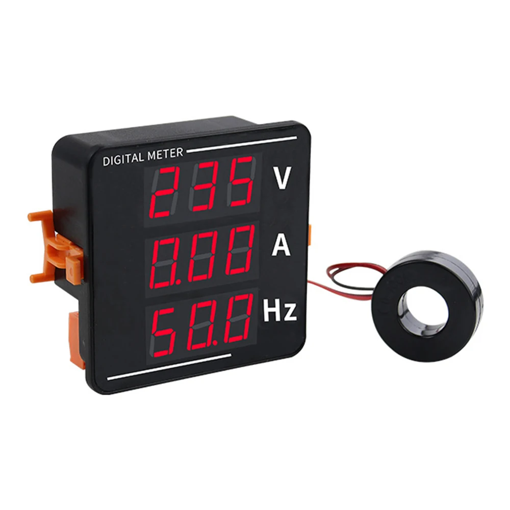 AC Current Voltage Frequency Led Triple Display Digital Meter Voltmeter Ammeter Frequency Meter AC 50-500V AC 0-120A 10-99.9Hz