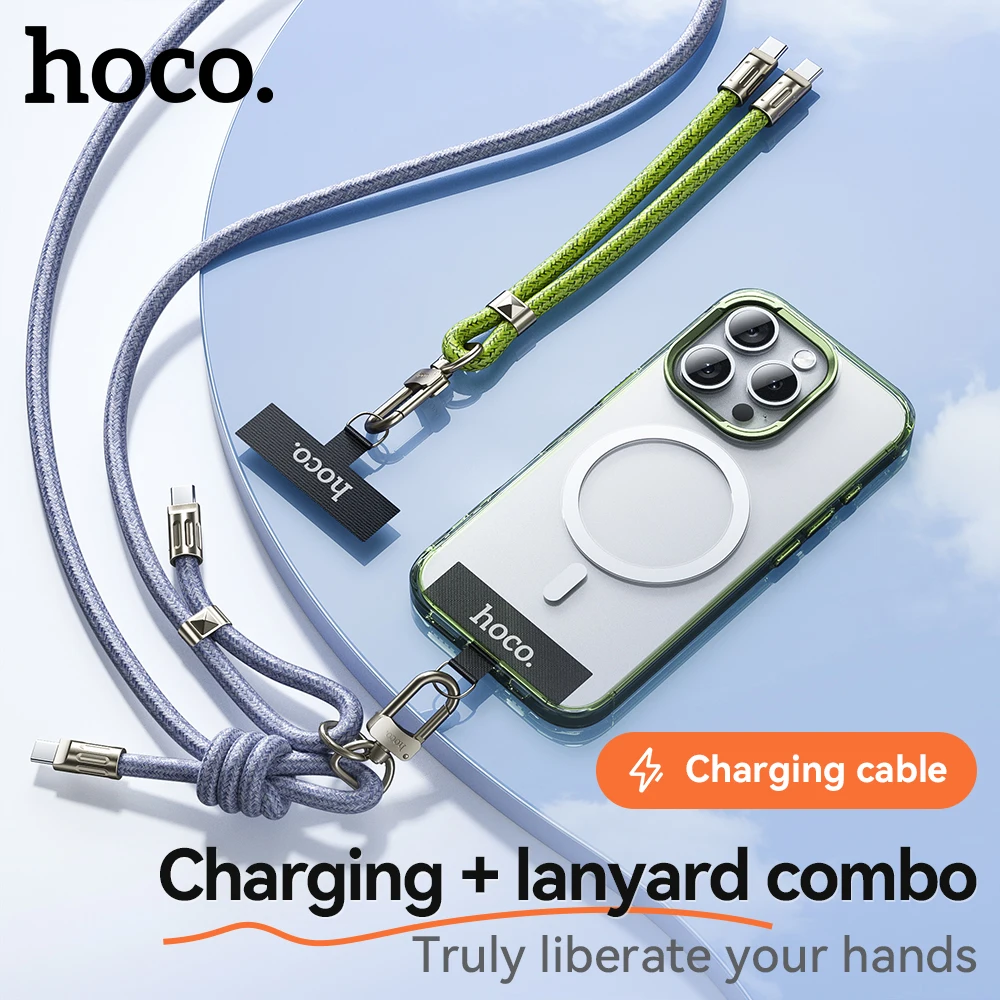 

HOCO GH7 Adjustable Phone Lanyard Prevent Loss Charging Cable 1.8M USB C to C Fast Charging Cable Cord For Phone Earphone Camera