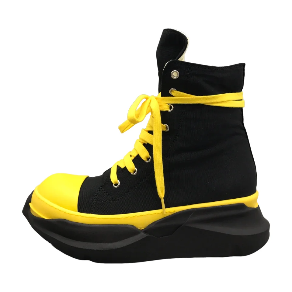 Men Platform Shoes High Top Casual Canvas Luxury Trainers Lace Up Women Sneakers Zip High Street Designer Autumn Boots