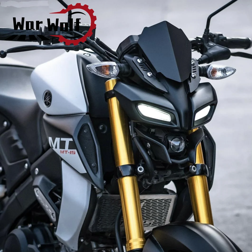 Motorcycle Aluminium Alloy Windshield Visor Windscreen Fits For YAMAHA 2018-2022 2019 2020 2021 2022 2023 2024 MT15 MT-15