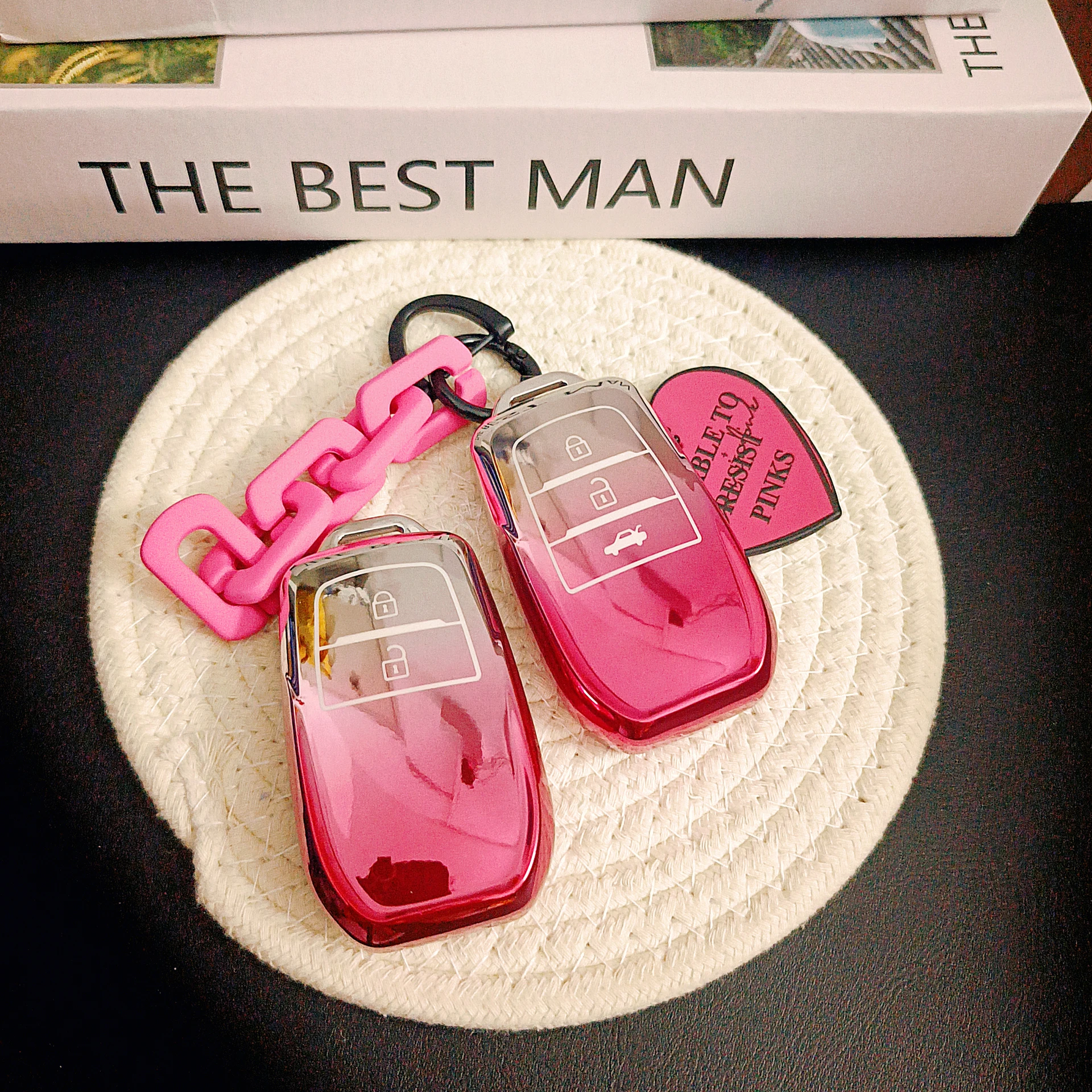 

Pink TPU for Toyota Land Cruiser 200 Prado Crown Yaris Cross Hilux Rav4 Fortuner Camry 55 50 Remote Car Key Case Cover Fob Bag