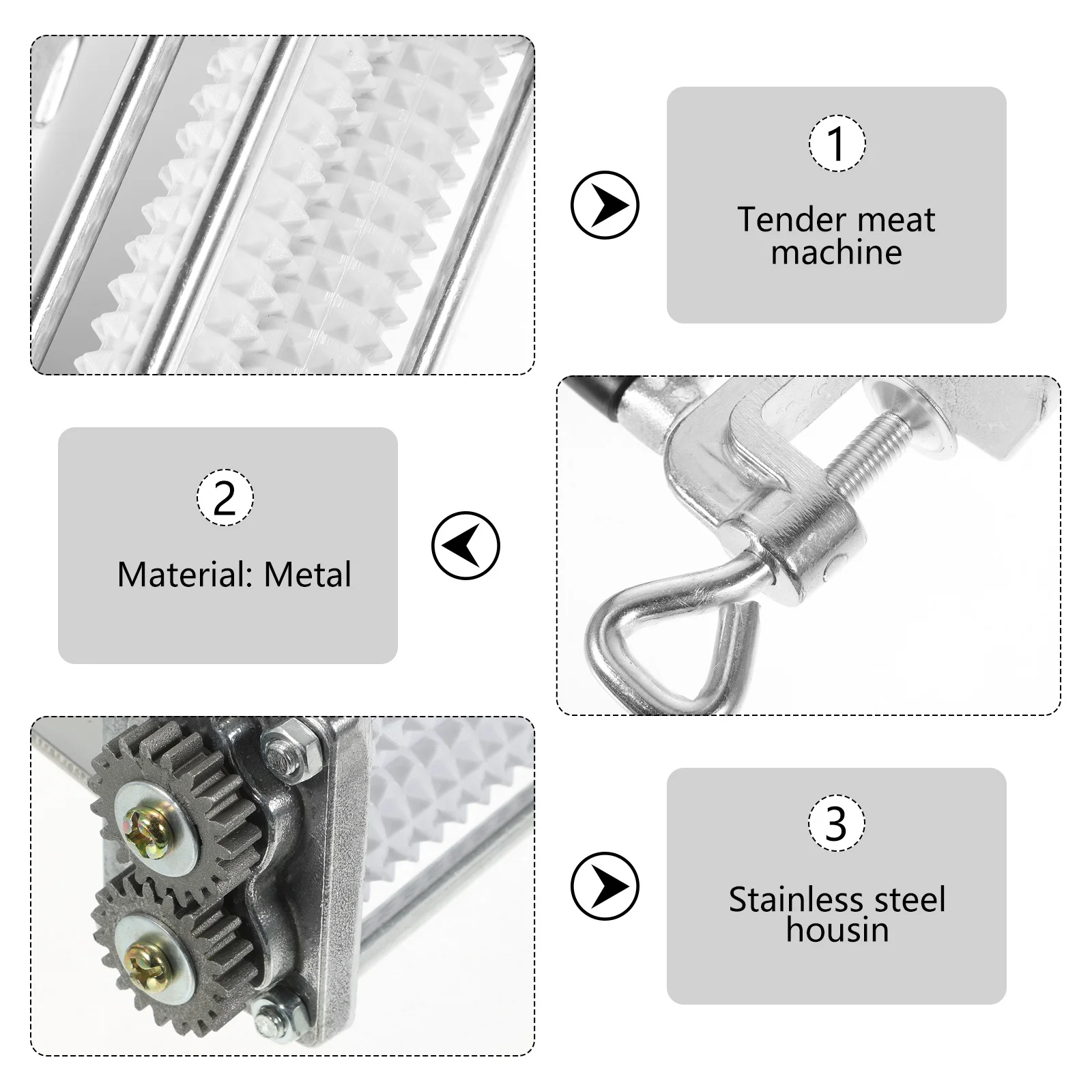 

Stainless Steel Meat Tenderizer Machine Chop Fast Loose Needle Steak Pork Cuber Tool Kitchen Meat Piercer Dual Side