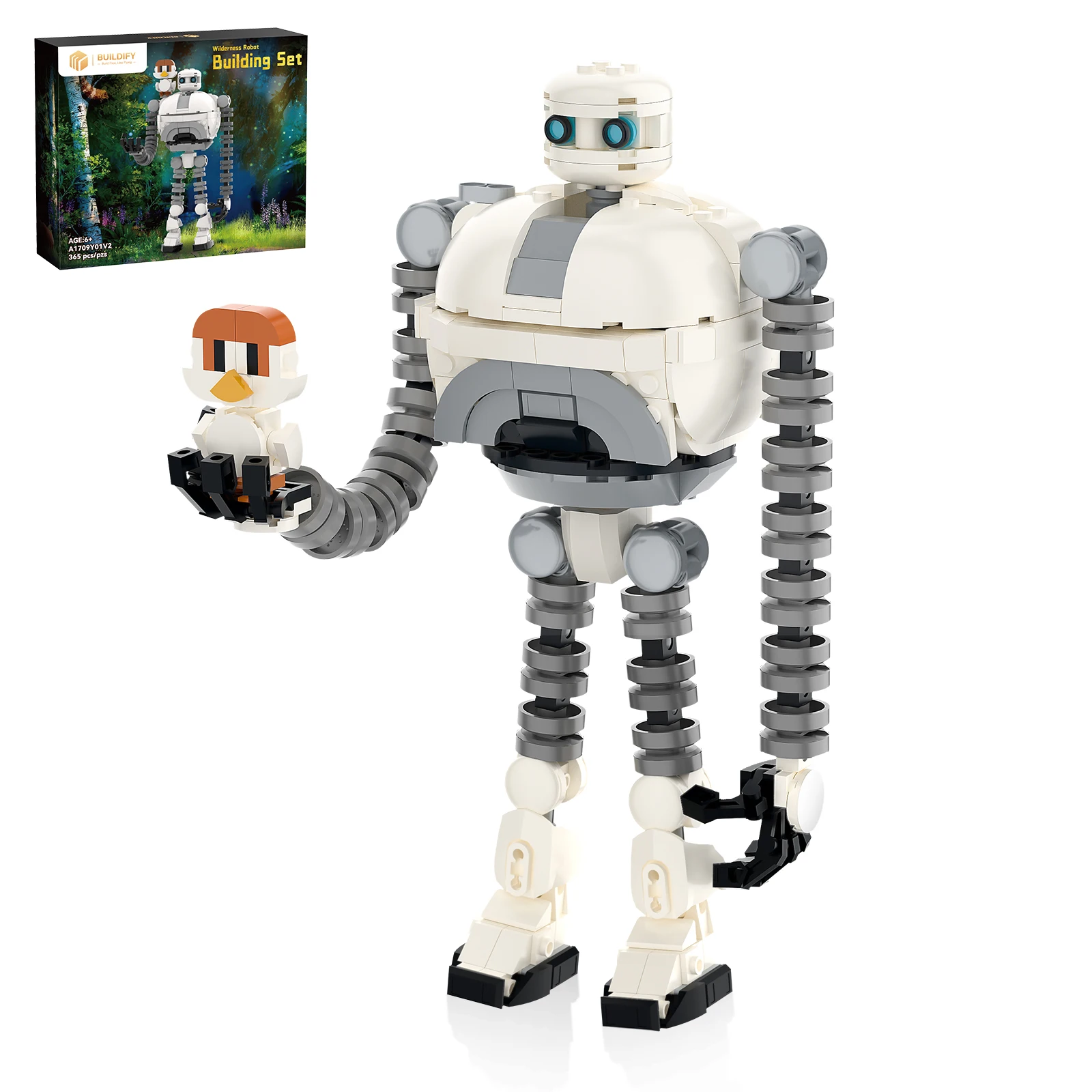 Juego de construcción de Robot Wildarness Roz y Brightbill, figura de acción de Robot, Kit de juguete de construcción de modelo bonito de dibujos animados para fanáticos de las películas, 365 Uds.