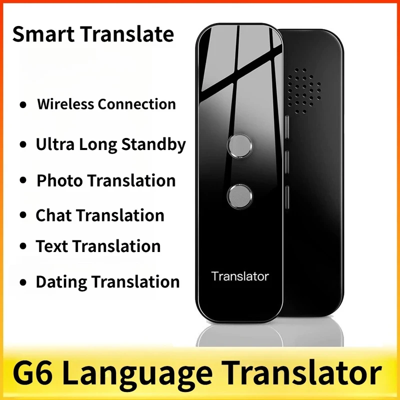 Traductor de Idiomas G6, Compatible con Idiomas en Línea, Traducción Bidireccional en Tiempo Real, Traducción por Voz, Traducción de Fotos por APP