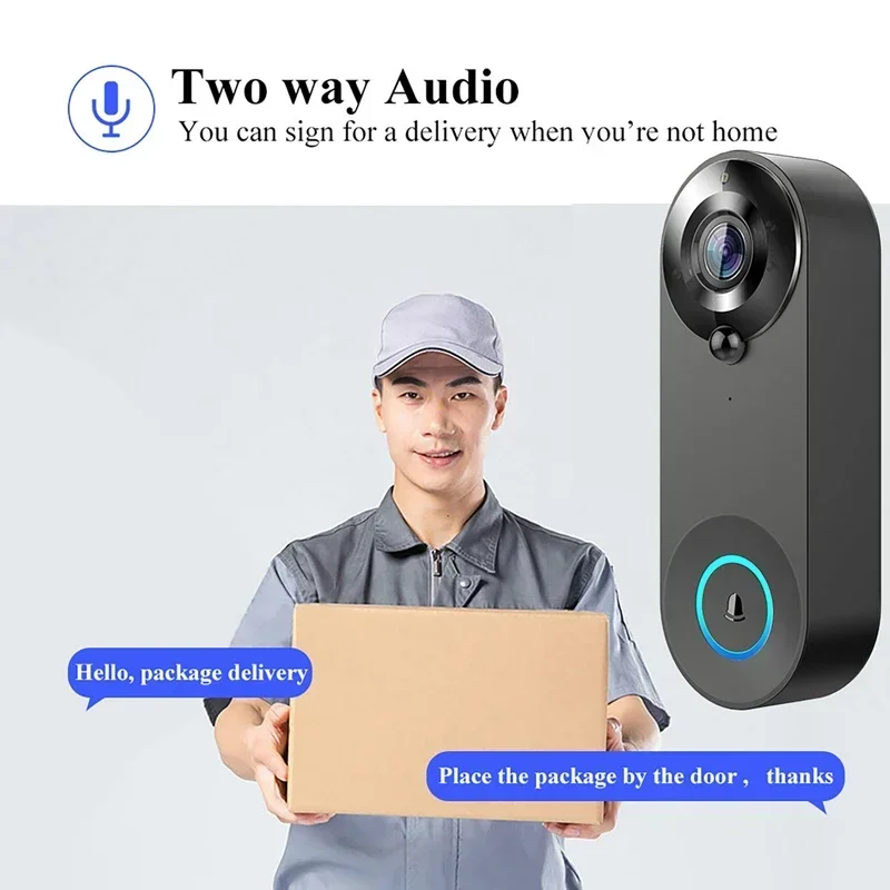 WIFI Wireless Smart Video Doorbell 1080P Tuya Smart Home Security Motion Detection Night Vision Video Voice Intercom Doorbell