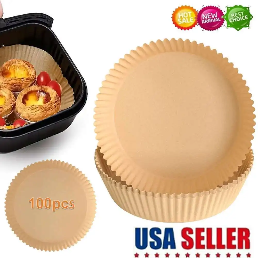 

100PCS Air Fryer Disposable Paper Tray Non-stick Parchment Oil-proof Liners