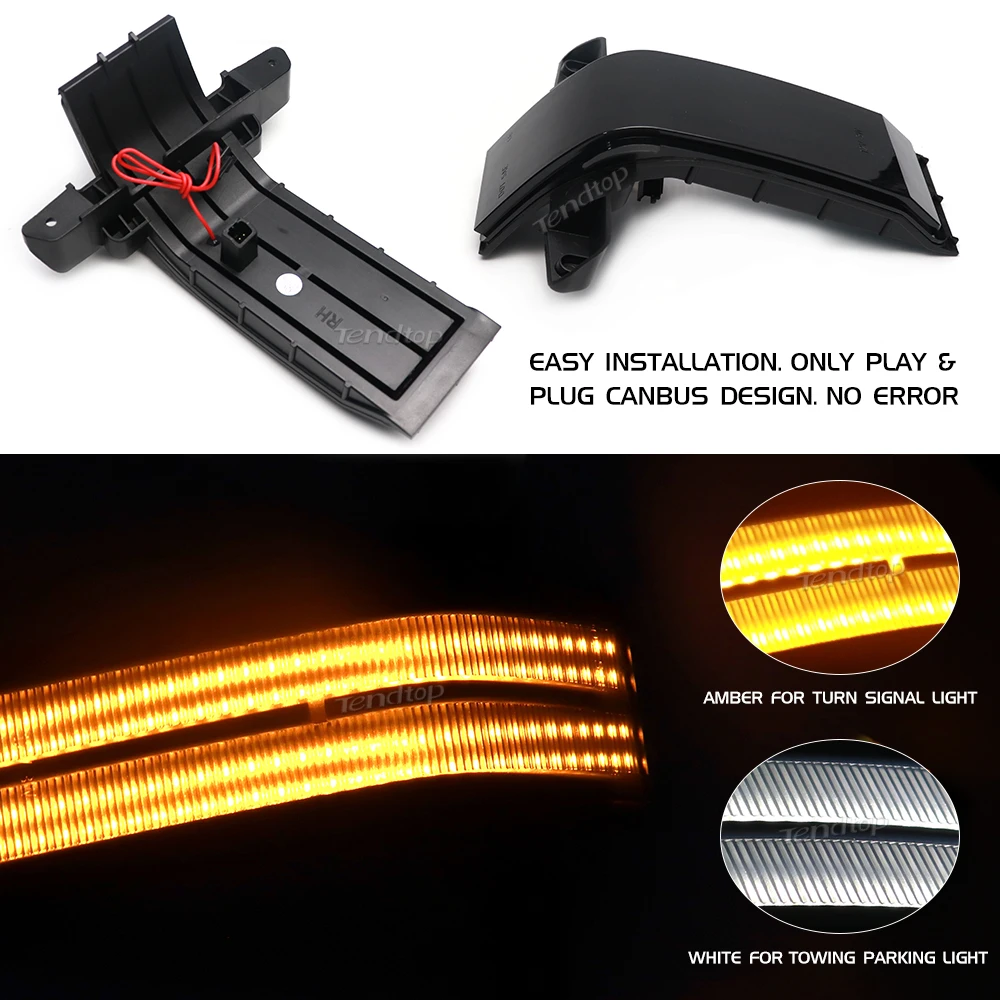 LED Dynamic Amber Turn Signal Light White Running Light Parking Light For GMC Sierra 1500 2500HD 3500HD 2014-2018