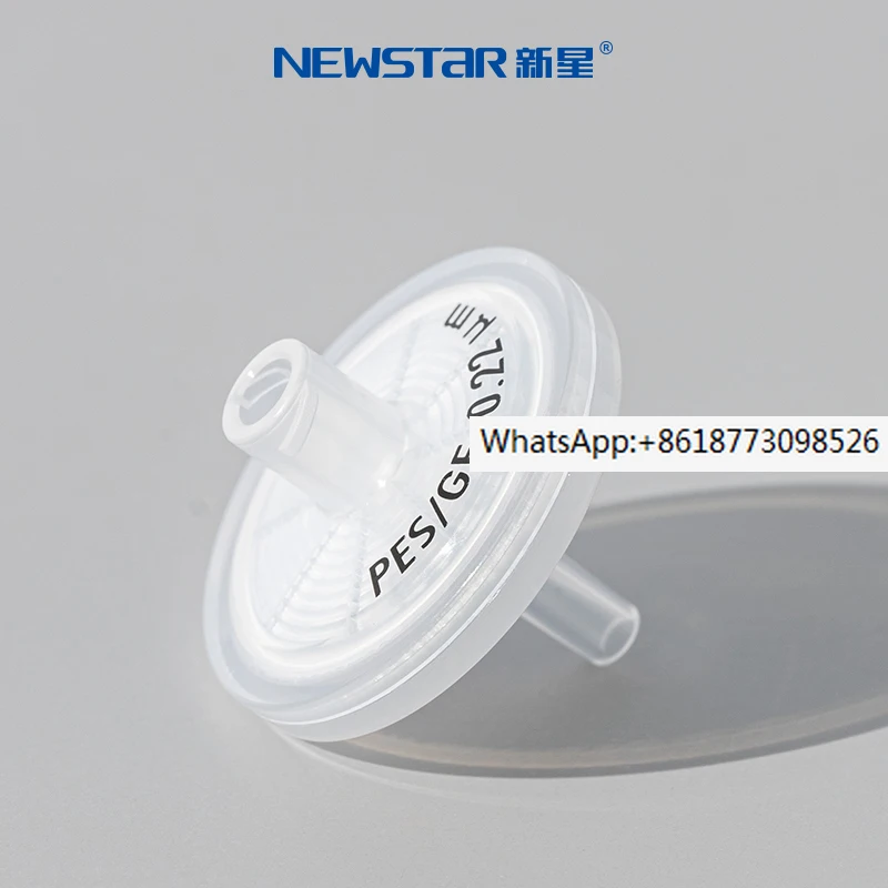 Double layer membrane needle filter GF glass fiber/PES nylon PVDF hydrophilic PTFE microporous diameter and pore size 0.22u0.45u