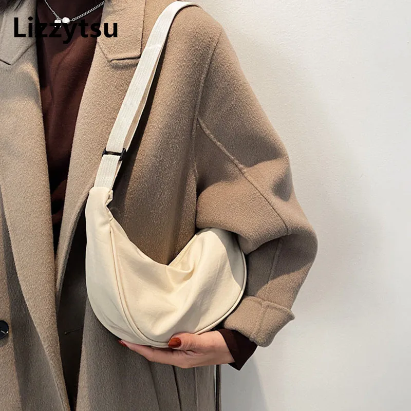 

Lizzytsu Small Dumpling Shoulder Bags Women Korean Casual Vintage Student Canvas Bags Streetwear Crossbody Bags