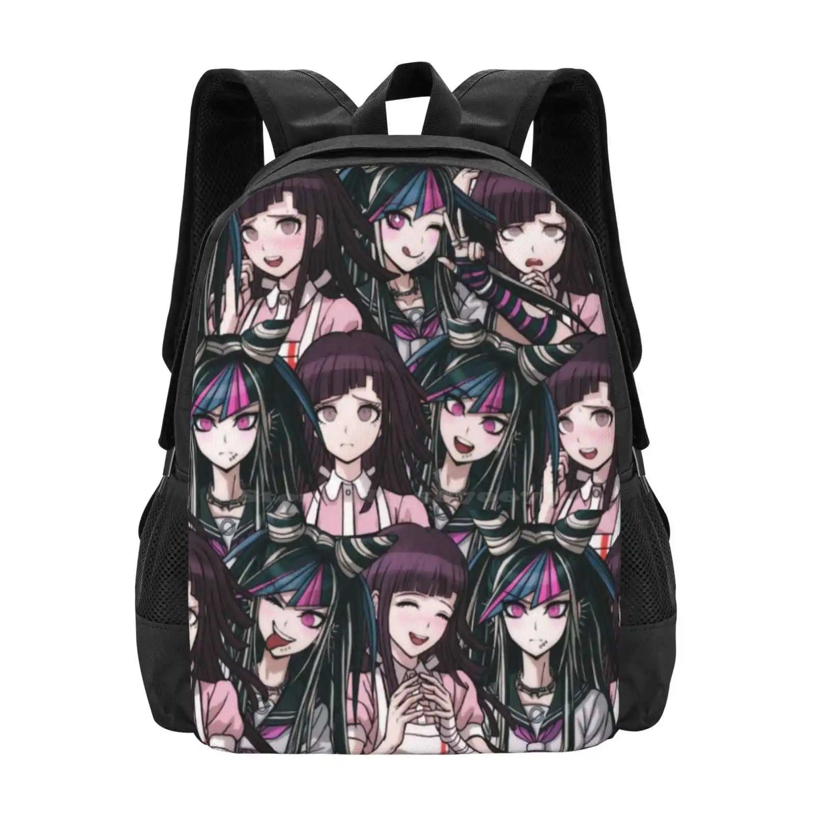 Mochila con diseño de patrón para estudiante universitario, bolso de ayuda de banda, Mikan Tsumiki, Ibuki, Mioda, músico y enfermera