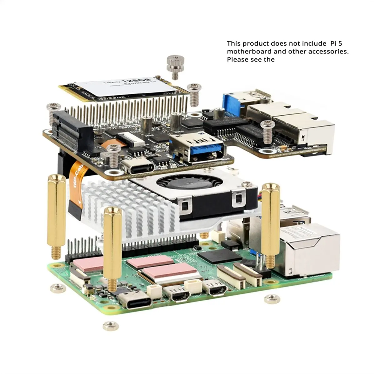 Qualified- PCIe to USB 3.2 Gen1 / 2.5G ETH / M.2 NVMe Adapter for Raspberry Pi 5 Supports NVMe Protocol M.2 Solid State Drive