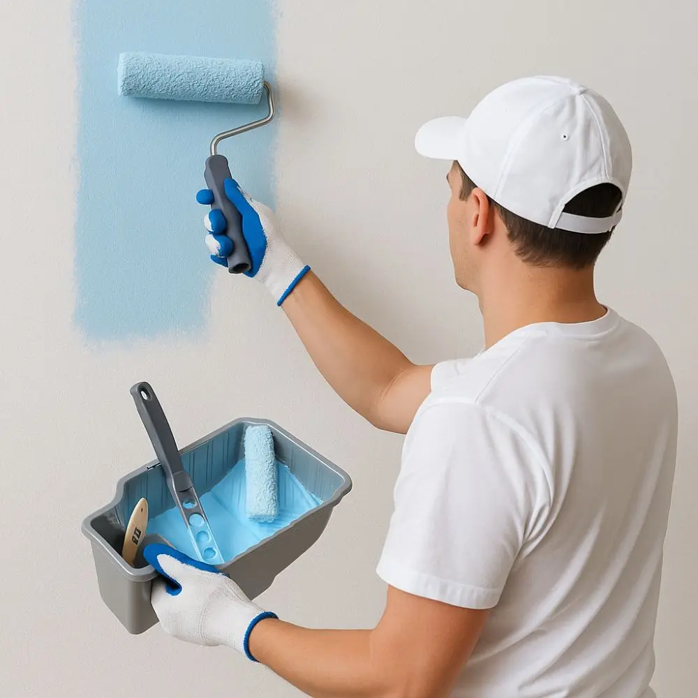 Wall Painting Easy-Grip Painting Bucket PP Large Capacity Paint Tray Grey Durable Handheld Paint Cup Decorating