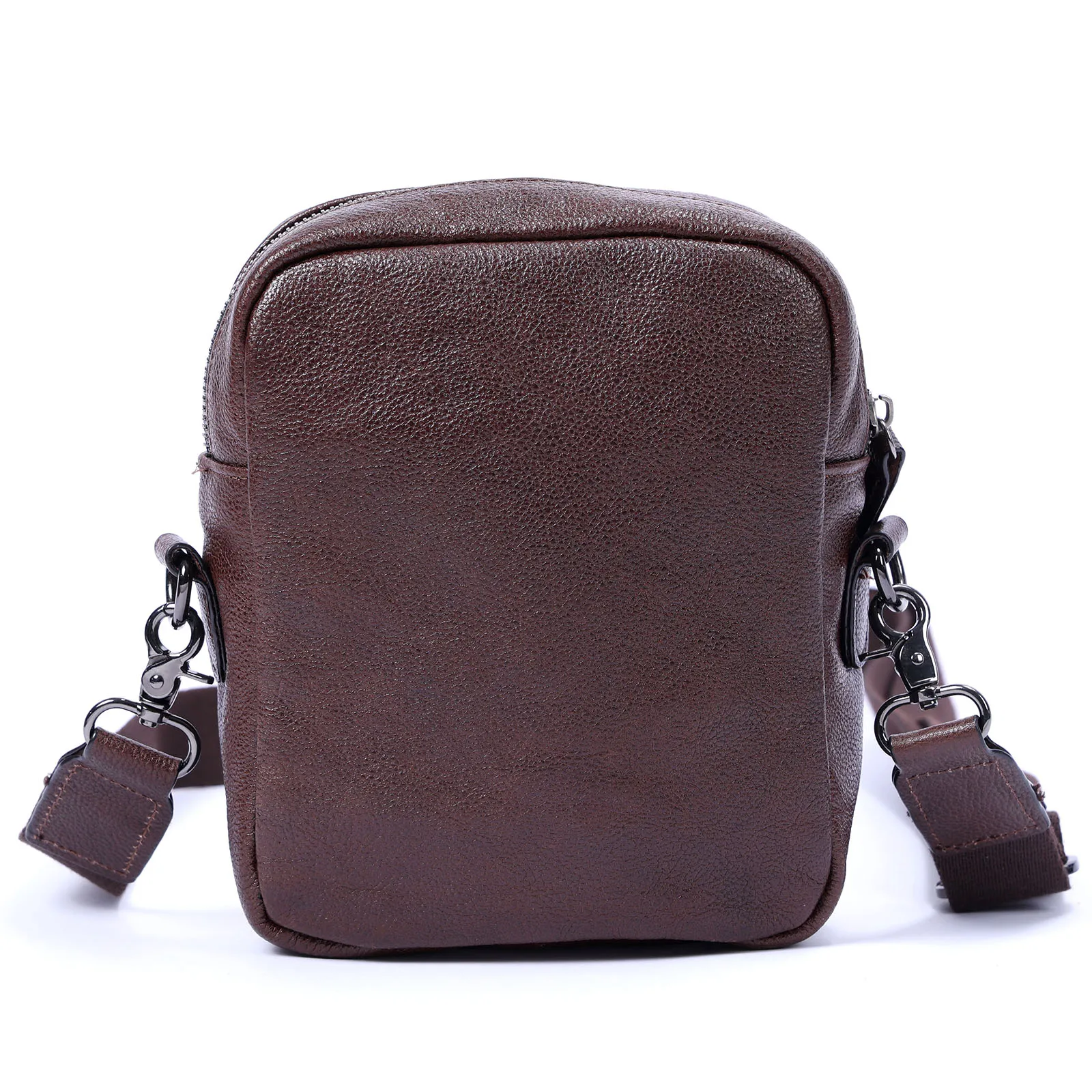Premium Echtleder Herren Umhängetasche Brusttasche für Männer Vollnarbenleder Mini-Schultertasche für Handy & Schlüssel – Detail 19