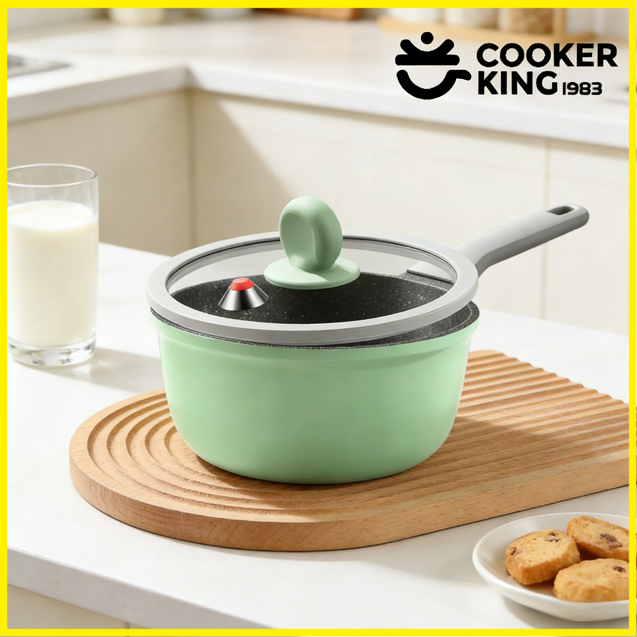 

COOKER KING 18 см сковорода для молока с пароваркой из алюминиевого сплава, европейский дизайн, минималистичная сковорода для молока, антипригарная сковорода для молока для завтрака