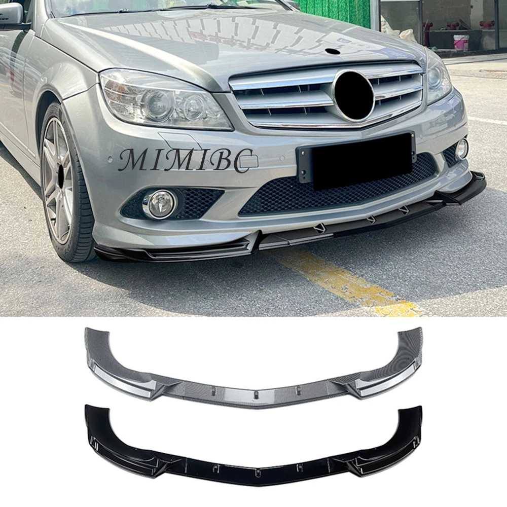 

For Mercedes Benz C Class W204 2007-2010 AMG Line Pre Front Bumper Shovel Front Lip Spoiler Exterior Modification Glossy Black