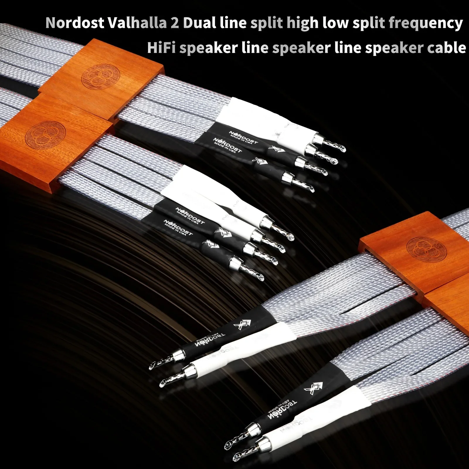 Nordost Valhalla 2 Dual Line High-Low Split Frequency HiFi Speaker Cable with : Spade or  Banana  Plugs