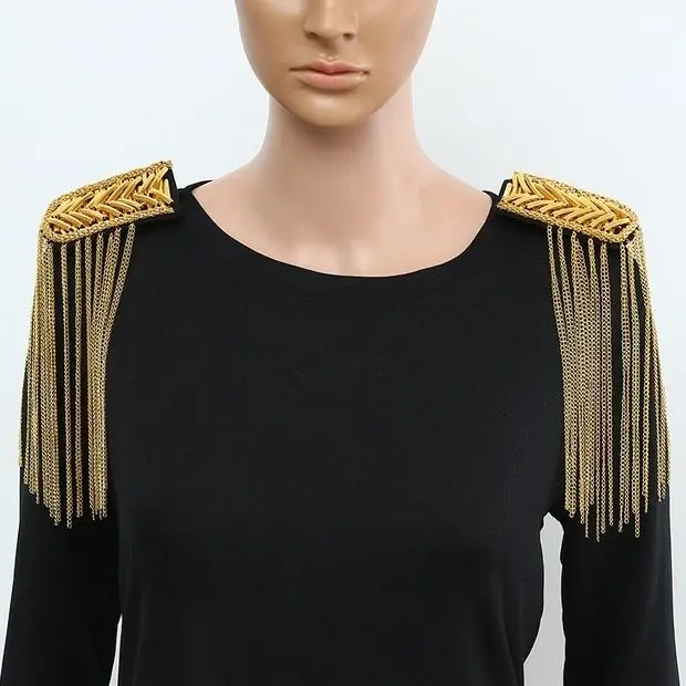 

Personalized metal tassel shoulder epaulets jacket fashion accessories COS performance clothes DIY accessories