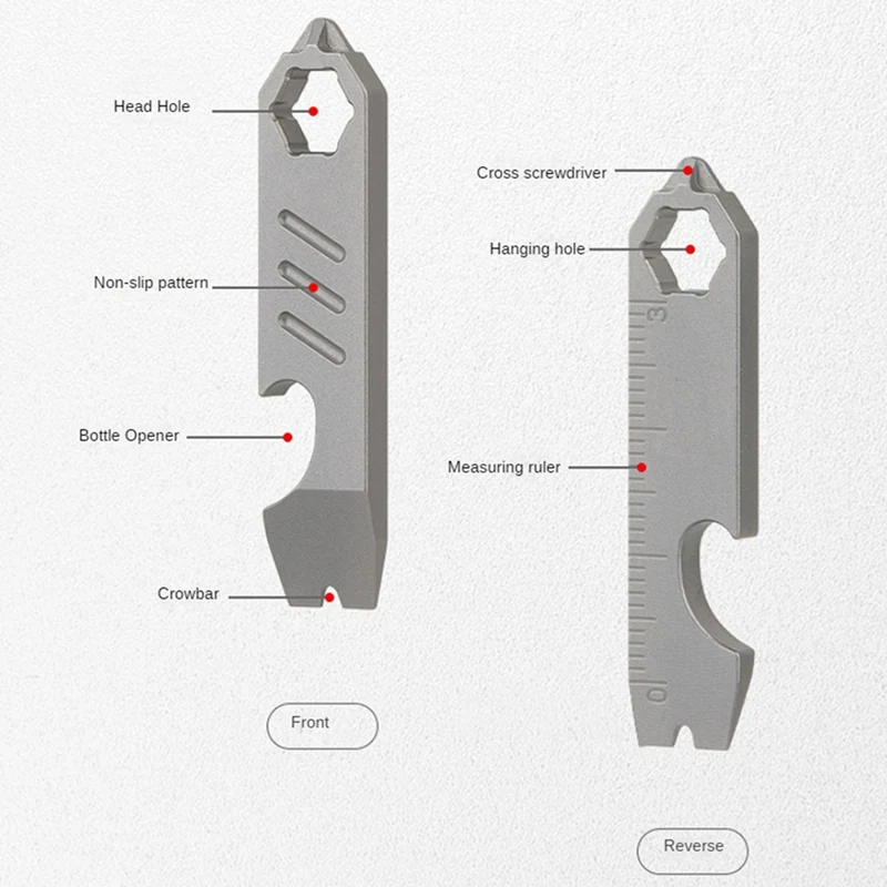 2025 New-4X TC4 Titanium Alloy Crowbar Bottle Opener Graduated Scale Wrench Outdoor Tools Multifunction Camping Gear