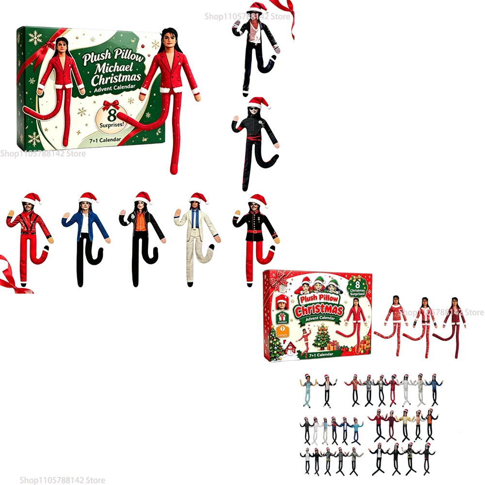 calendario-do-advento-rei-do-rock-classico-de-natal-2026-8-pecas-bonecos-de-almofada-flexiveis-do-michael-calendario-de-contagem-regressiva-com-mini-bonecos-do-michael-engracados