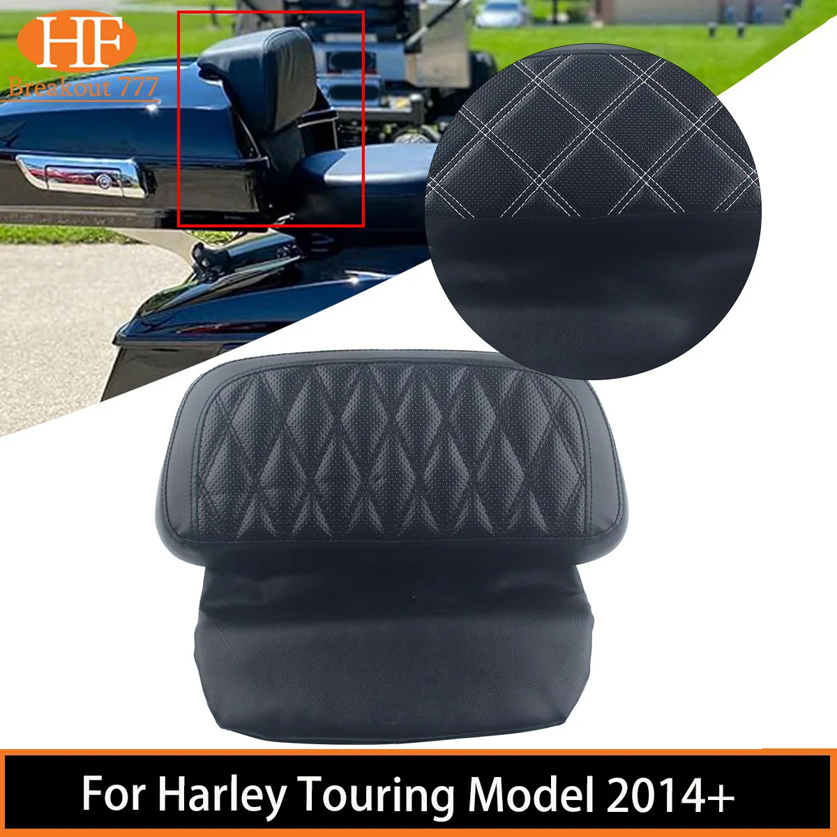 Motorcycles Accessories Passenger Sissy Bar Backrest Pad Motorcross Parts For Harley Touring Model 2014+