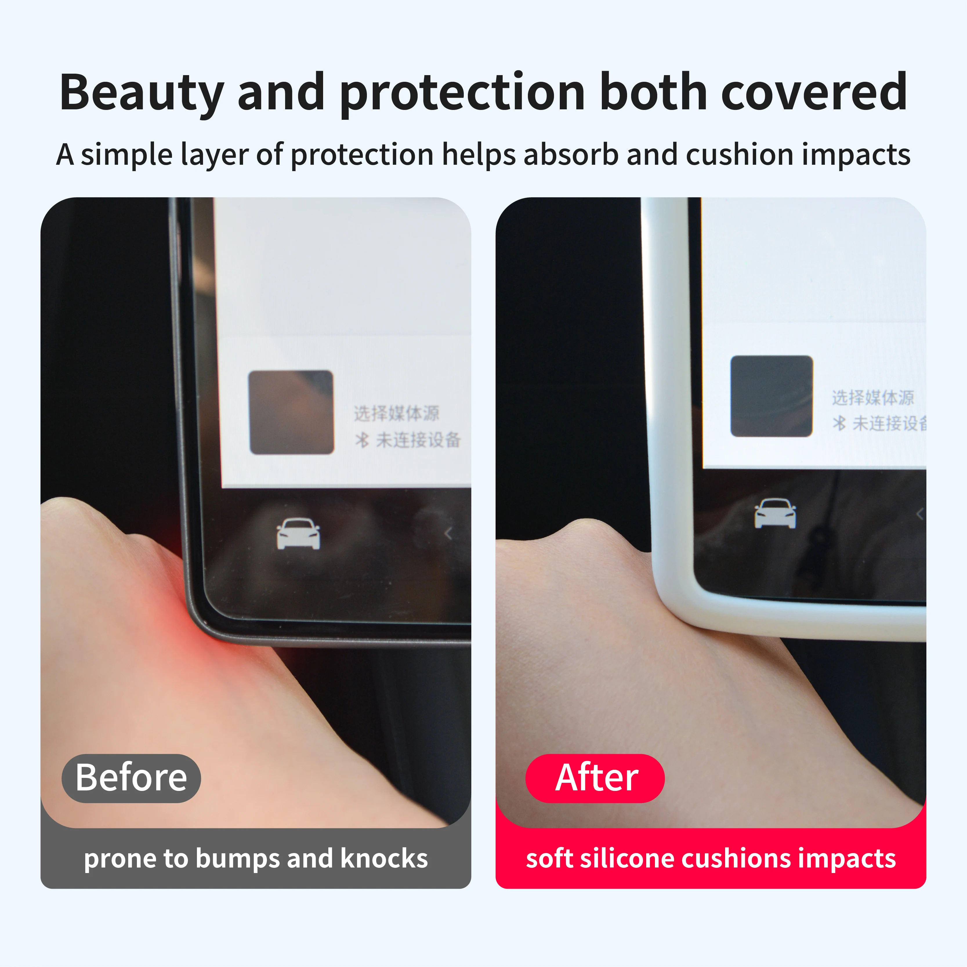 Silicone Screen Bezel Protector for Tesla Model 3/Y