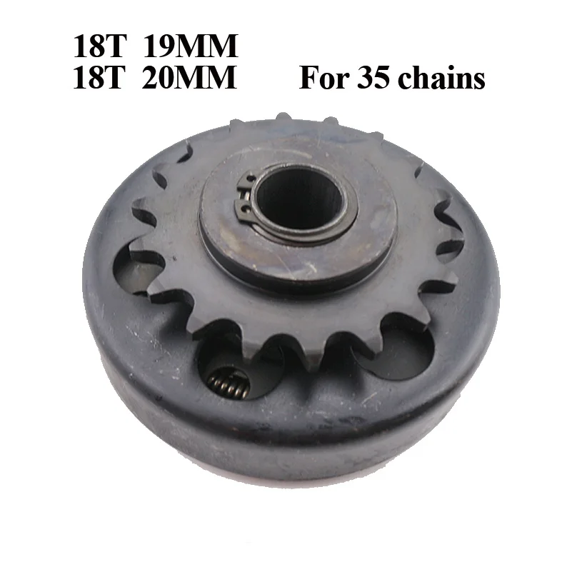 

Kart clutch 18T 19MM/20MM, suitable for 35 chain durable centrifugal clutch with 3/4 "hole, built-in in kart mini bicycle engine