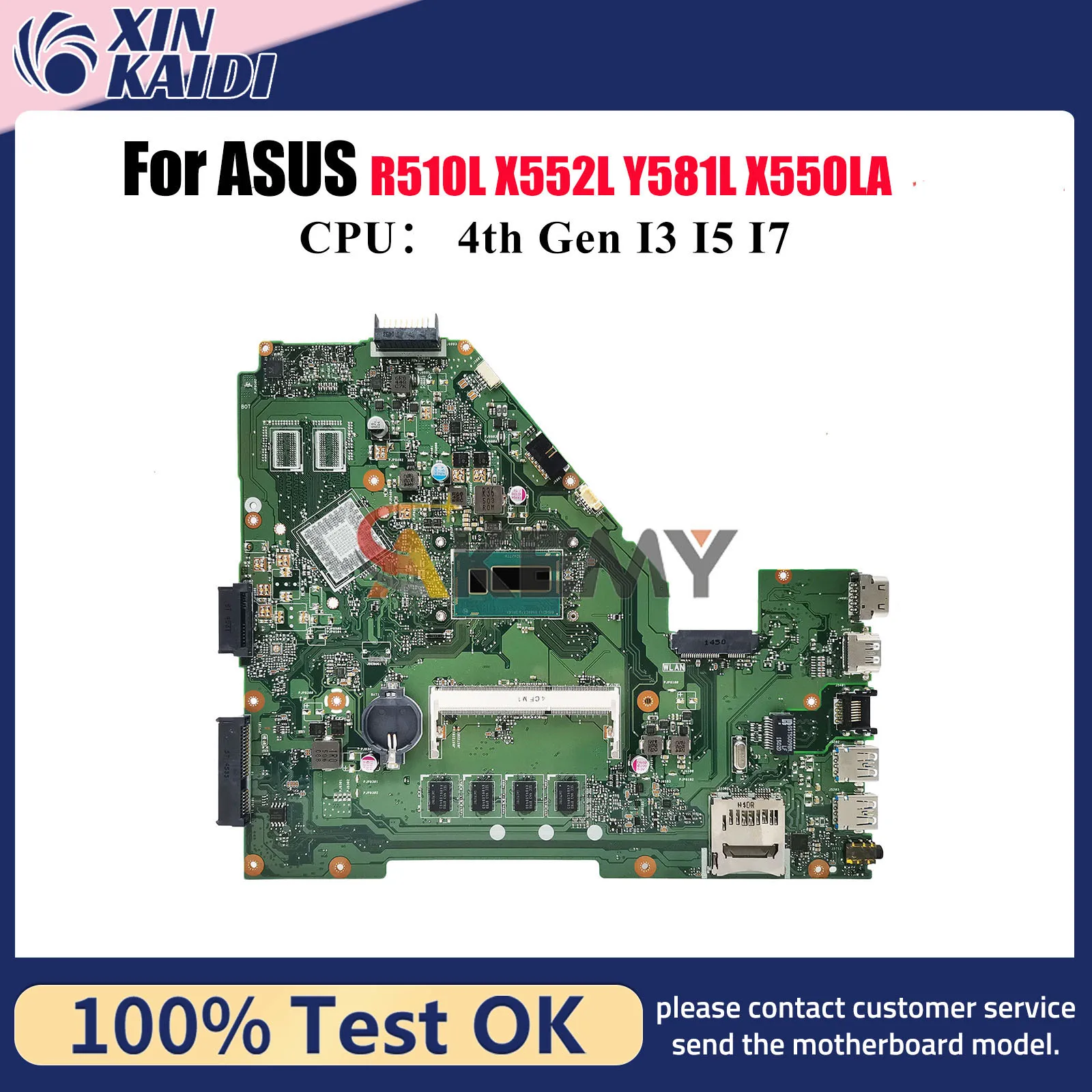 

Материнская плата для ноутбука X550LA ASUS VivoBook X550L X550LD X550LC Y581L X550LB X552L R510L X550LN с процессором I3 I5 I7 stk