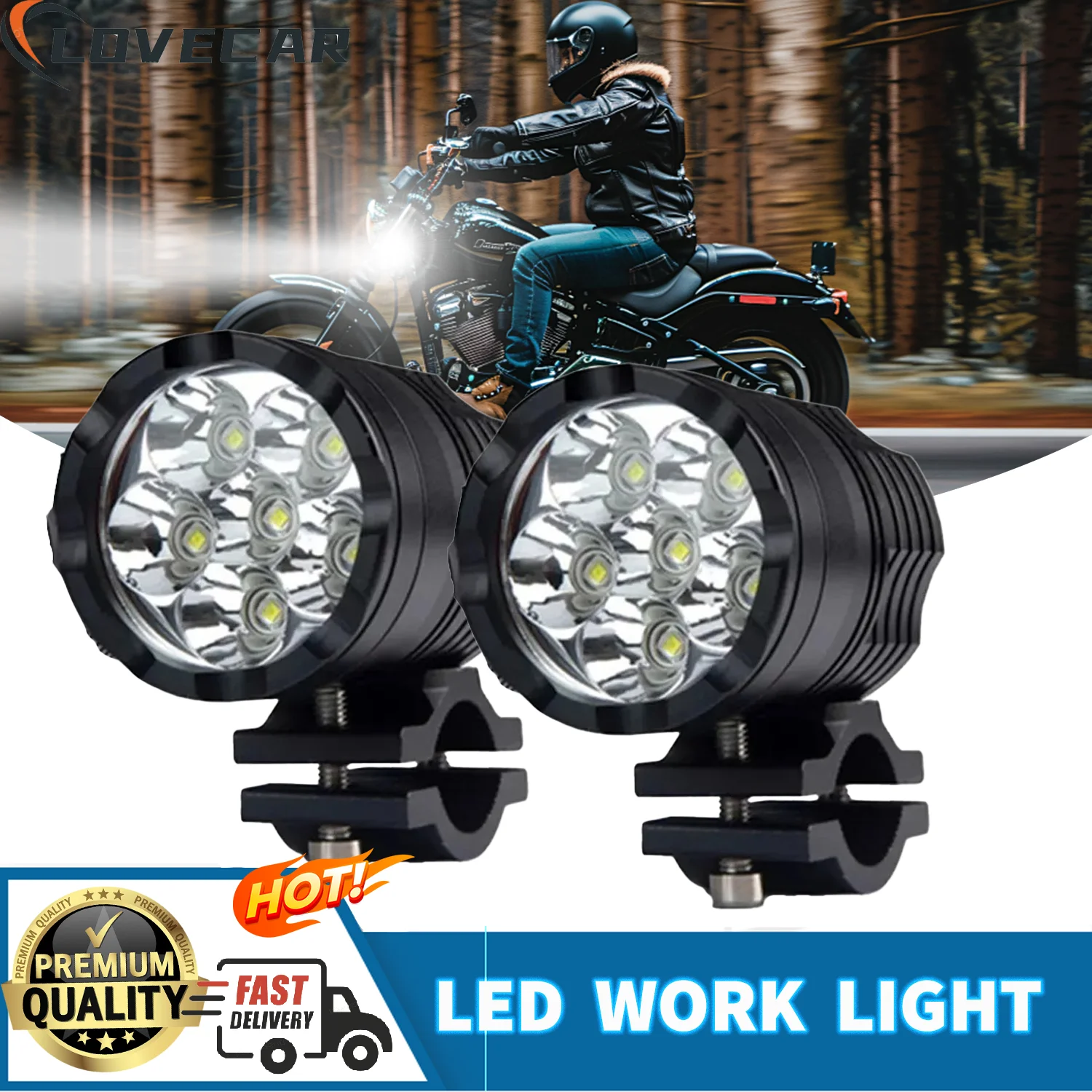 Explorers Motorcycle Driving Fog Lamps for Motorcycle Lighthouse New 6 Beads Headlights for BMW R1200GS ADV F800GS Accessories