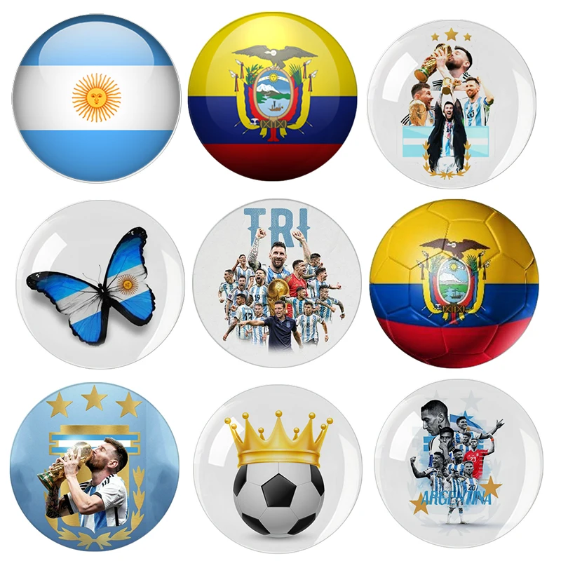 Mental Brooches Lapel Football Ball Argentina Flag Enamel National Soccer Badges Pins Brooch Backpacks Cloth Messi Fans Gift