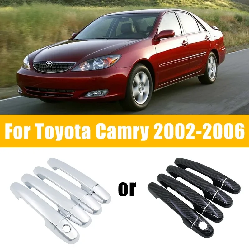 

Door Handle Covers Chrome For Toyota Camry XV30 2002-2006 2003 2004 2005 Anti-scratch Car Door Trim Carbon Fiber Car Accessories
