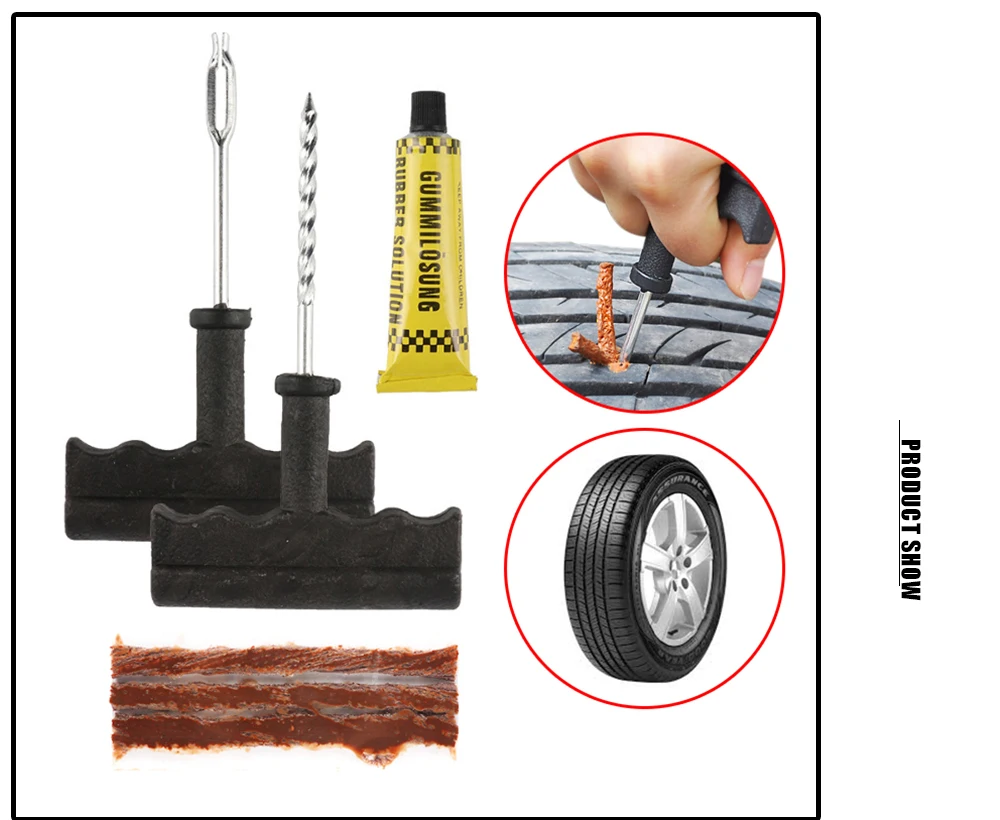 Commercial Grade Tubeless Tyre Puncture Repair Tools Rubber Strips Glue for Car Truck Motorbike Fleet Maintenance