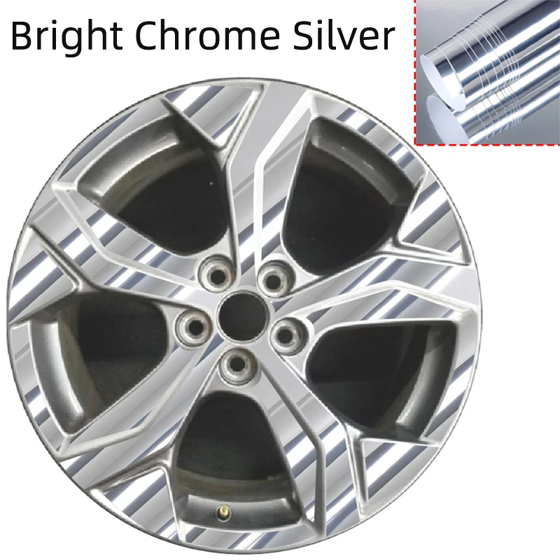 BRIGHT CHROME SILVER Protective Film DIY Pre-cut Wheel Stickers For FORD Mustang Mach E 2021 18