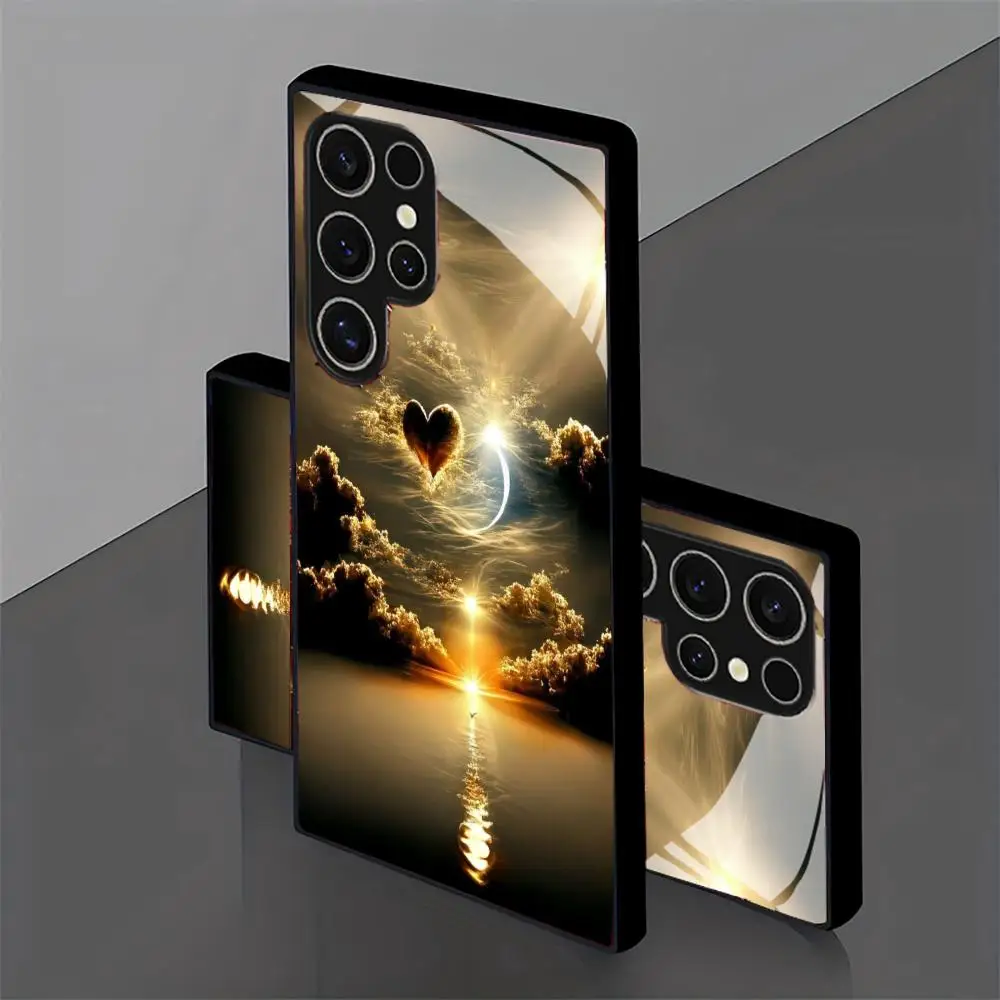 Sunset scenery glass Phone Case For Samsung Galaxy S26 S25 S24 S22 S23 Ultra S21 S20 Plus 5G Non-Slip Full Cover view 2