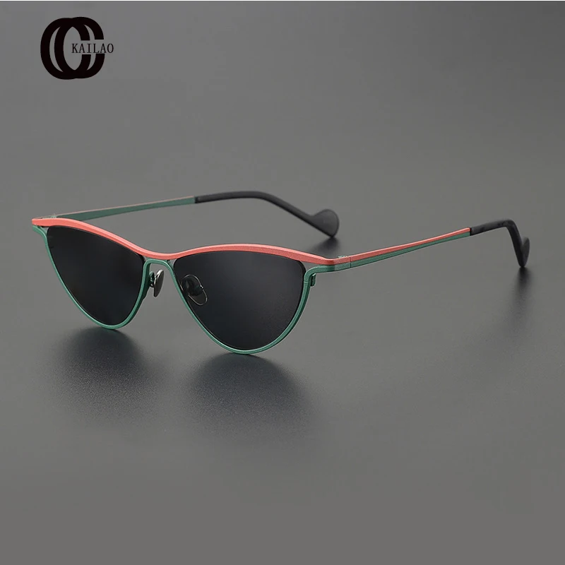 2024 NEW Alloy Retro Cat Eyes Eyeglass Frame Women High Quality Fashion Designer UV400 Outdoors  Personalized Sunglasses