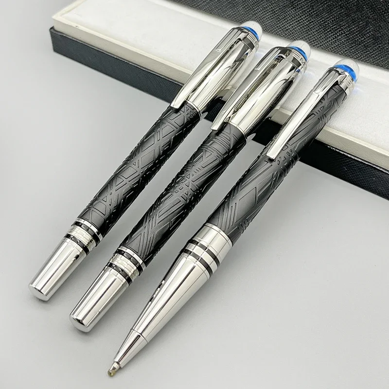 

MB Star-Walk Blue Crystal Rollerball Pen Ballpoint Pen Plating Relief Office Writing Fountain Pen With Serial Number