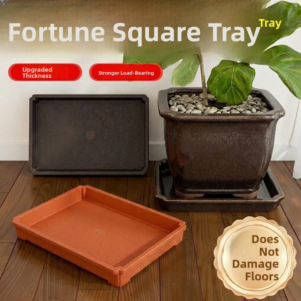 thickened-resin-plastic-flower-pot-tray-rectangular-frosted-potted-plant-water-catching-base-tray-bonsai-flower-tray