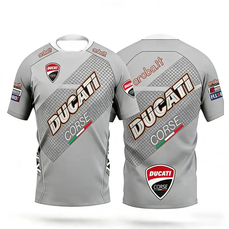 2026 Fashion Men's Women's New Motorcycle Off Road Bicycle T-shirt Comfortable Sports Shirt Extra for Ducati Family Kids Tees