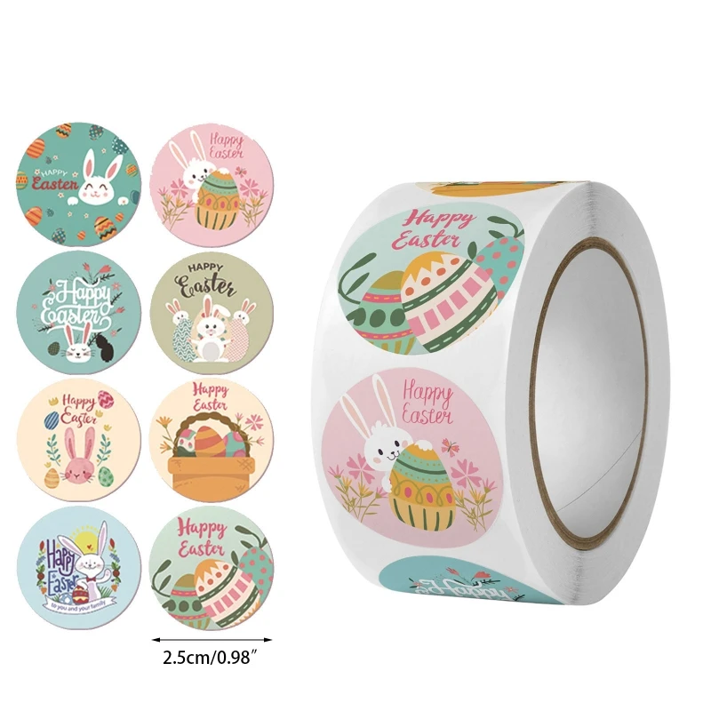 Uds. Pegatinas Pascua felices huevos conejito lindos sello autoadhesivo etiqueta para Pascua Dropship