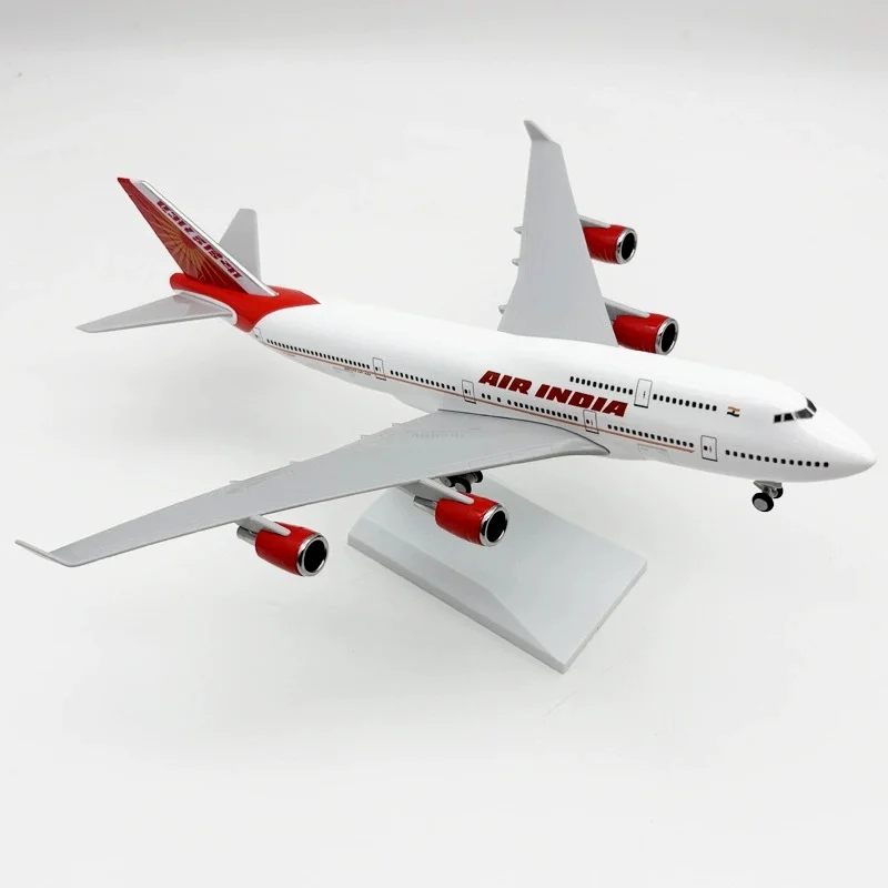1:250 Scale Model Aircraft B747 India Airlines 30cm Resin Diecast Airplane Assembly Model With Stand Static Collectible Display
