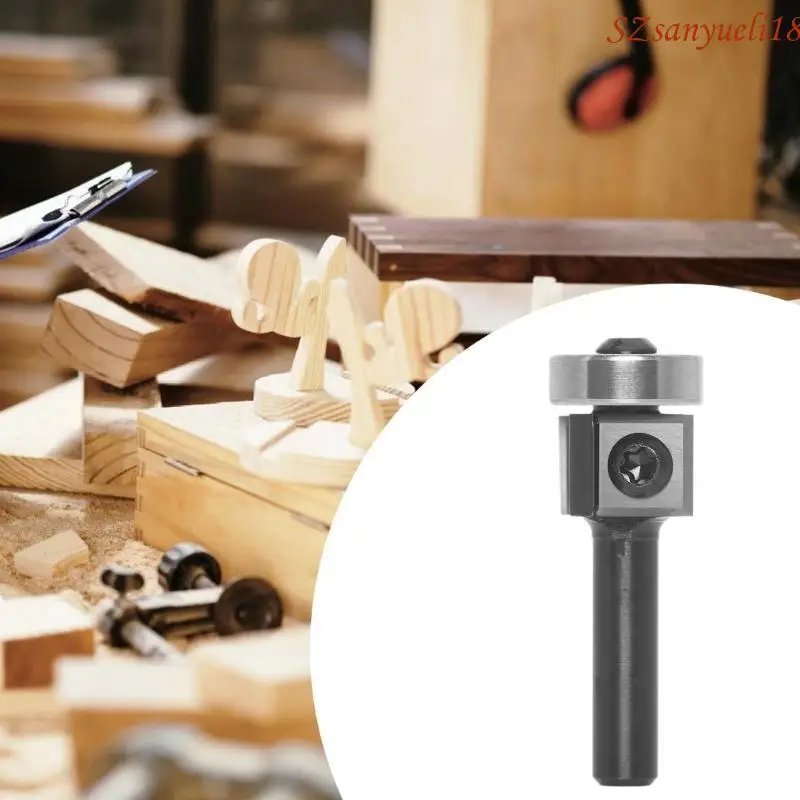 94pc Muster Flush Trim Router Bit 8mm Schaft, oberes Lager Flush Gerade geschnittene Trim -Router Bit für Holzbearbeitung