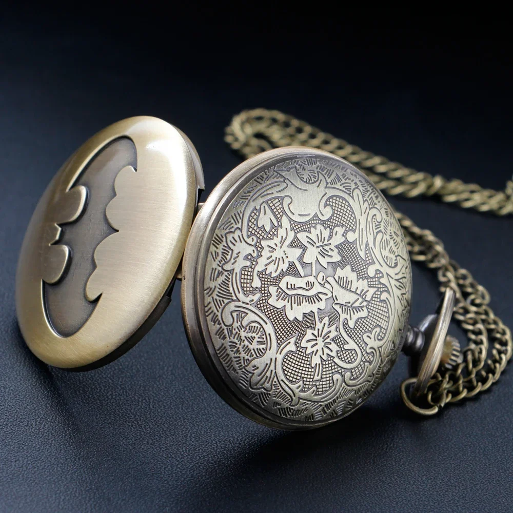 البرونزية خمر الخفافيش ساعة جيب كوارتز عالية الجودة للجنسين قلادة توقيت قلادة الرجال والنساء ساعة جيب Renoj CF1379