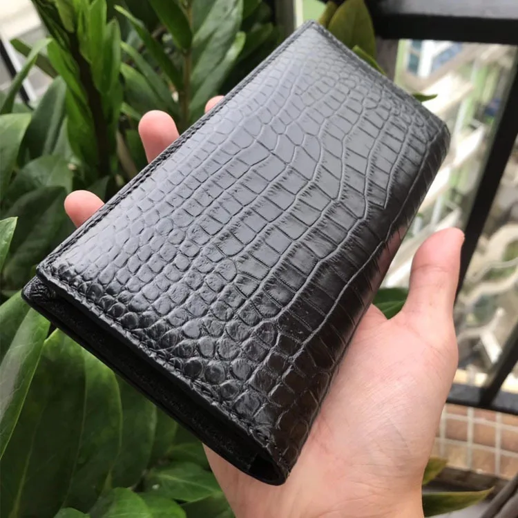 2023 Fashion Business Men\'s Alligator Wallets Crocodile Genuine Leather Long Organizer Wallet Boy Brand Luxury Card Holder Purse