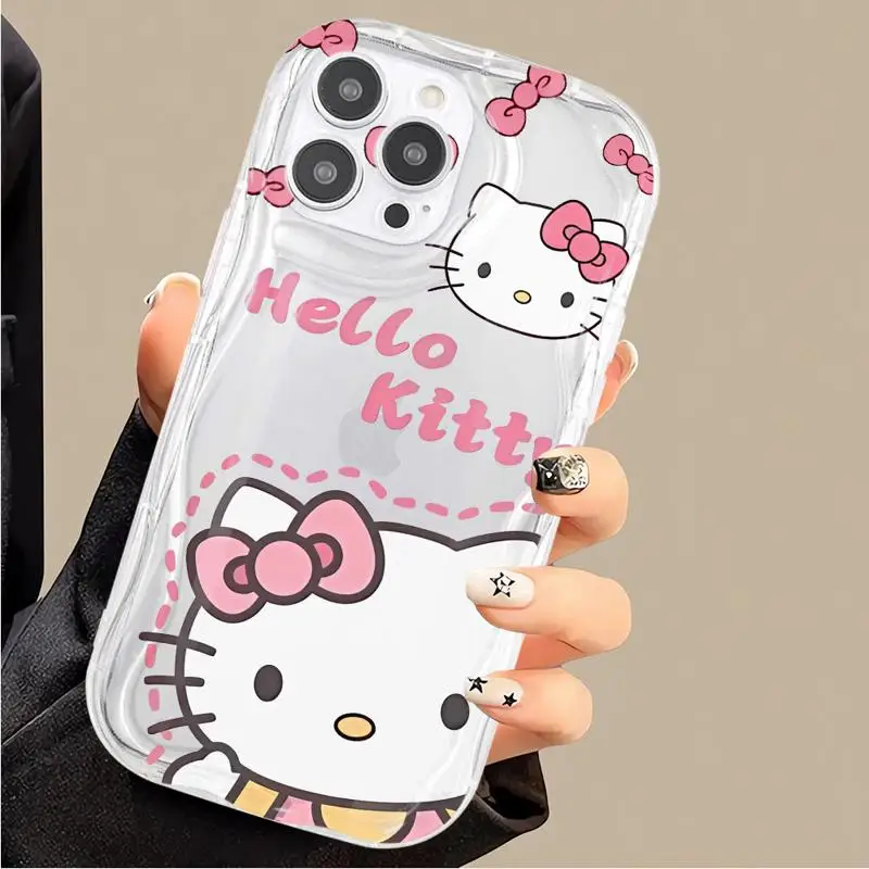 Cute Cinnamoroll Kuromi Cover Phone Case for Apple iPhone 13 15 Pro Max 14 13 Pro 11 12 14 Plus 15Plus Wave Soft TPU