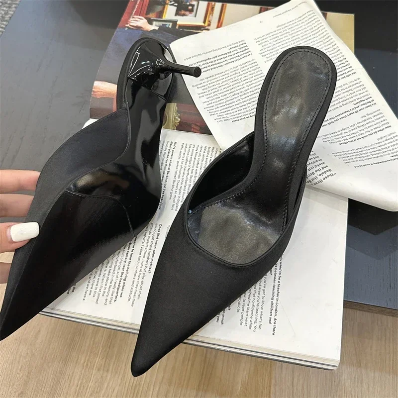 Aneikeh Sexy Pointed Toe Mules Low Heels Shoes Slippers Women High Quality Fashion Dress Casual Zapatos De Mujer view 2