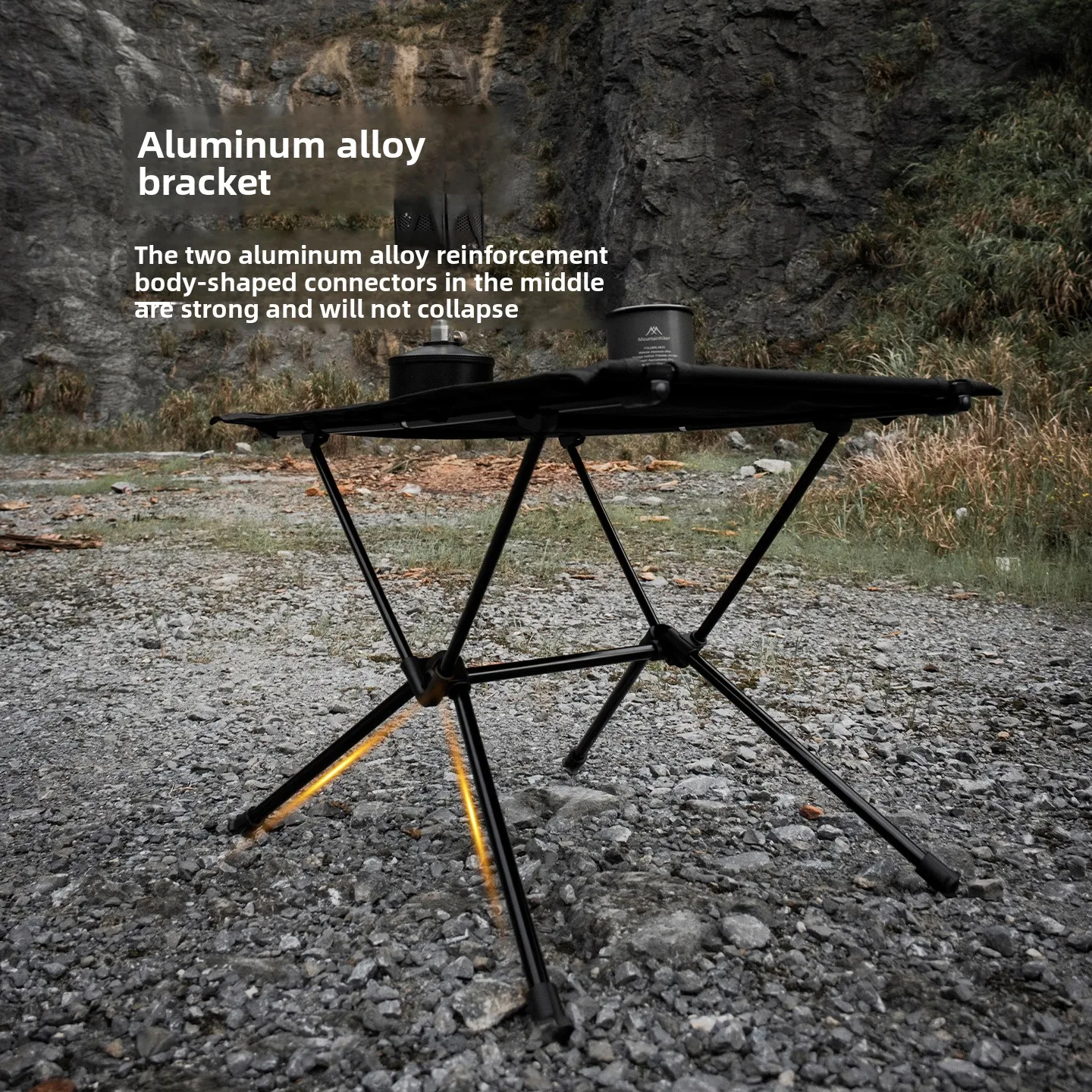 Portable Tactical Aluminum Alloy Folding Outdoor Camping Table Oxford Cloth Surface for Barbecue Tea Brewing Picnic