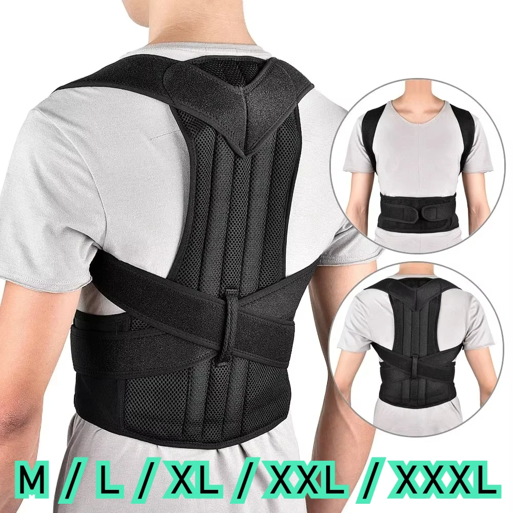 

Reinforced Belt Lumbar Column Posture Corrector Vest Adjustable Back Support Strap Shoulder Spine Brace Neck Stretcher Trainer