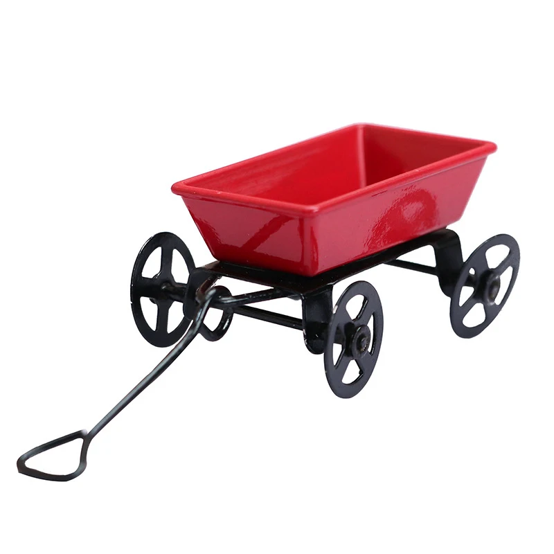 1Set 1:12 Dollhouse Miniature Farm Tool Ax Shovel Pull Cart Broom Boots Watering Can Garden Decor Toy Doll House Accessories