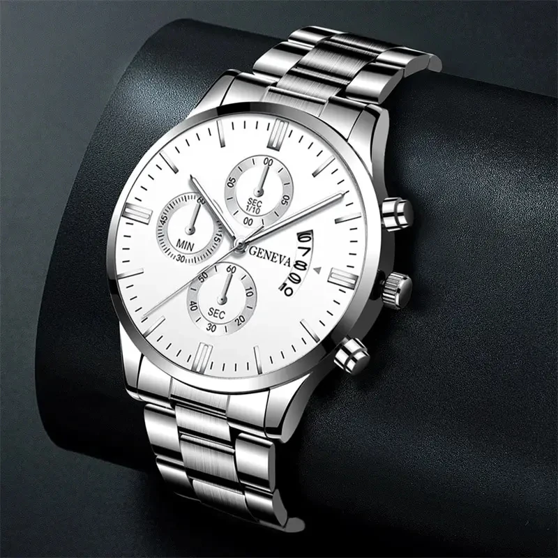 2024 New 40mm Men\'s Quartz Watches Stainless Steel Silver Business Sports Watches Watch for Men Montre Homme Relogio Masculino